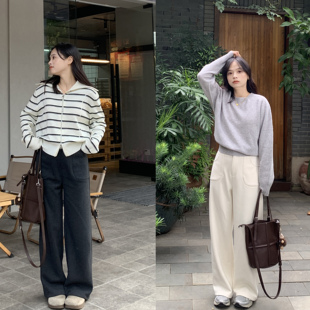 PERRY自制小个子醋酸羊毛毛呢阔腿裤 150xxs 女宽松显瘦百搭休闲裤