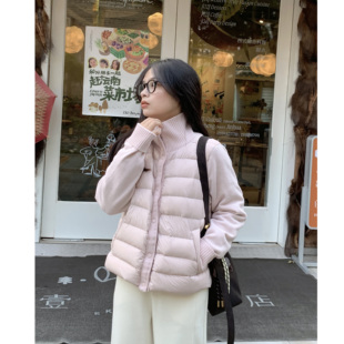 PERRY自制小个子排骨90新国标针织立领拼接羽绒服女150xxs