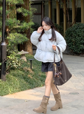 PERRY自制小个子防水90新过边羽绒服女宽松显瘦面包服外套150xxs