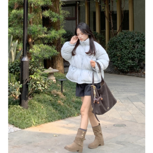 PERRY自制小个子防水90新过边羽绒服女宽松显瘦面包服外套150xxs