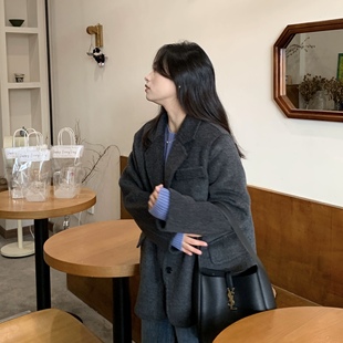 150xxs 百搭中长外套小码 PERRY自制小个子100正肩全羊毛小码 西装