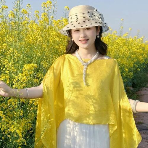 夏季纯色丝巾度假风套头防晒披肩女百搭洋气薄款宽松防晒旅游外搭