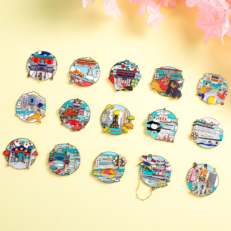 京华逸韵系列冰箱贴北京报国寺月坛金融街陶然亭文创冰箱贴纪念