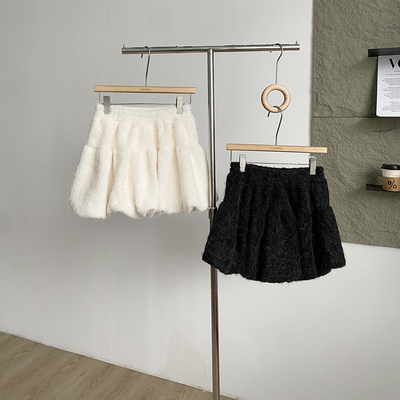 秋冬法式甜美芭蕾风高腰花苞裙