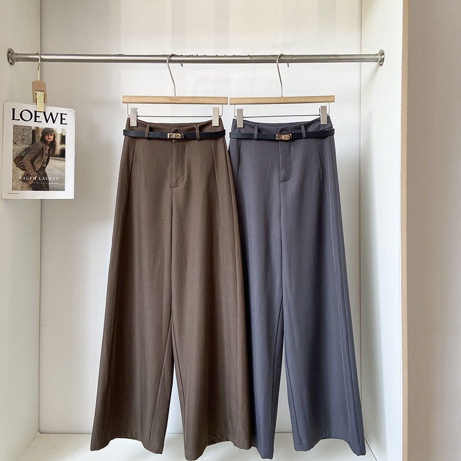 通勤风高腰阔腿裤女2026春季新款韩版百搭显瘦宽松弯刀裤休闲长裤,女装/女士精品,休闲裤,淘宝优惠券,粉丝福利购,淘宝优惠卷