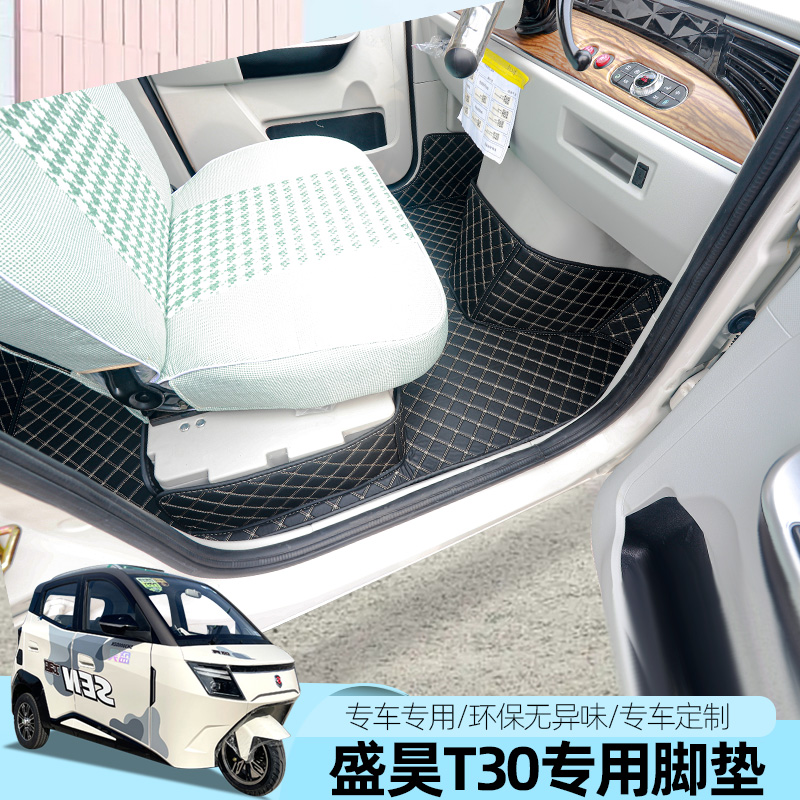 盛昊T20T30电动三四轮车脚垫全包耐磨丝圈脚垫防滑防水脚踏垫专用