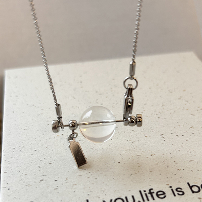 Pinecone home原创【水星】白水晶钛钢｜清冷感｜简约轻奢锁骨链