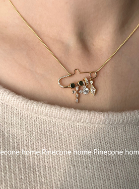 Pinecone home·小众【回形针】vintages925纯银复古项链爆闪款