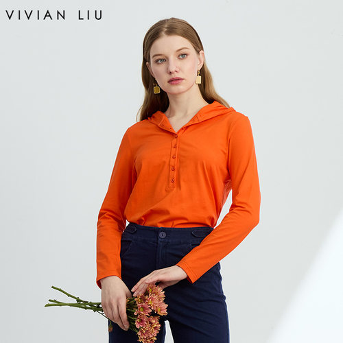 秋女装连帽长袖针织衫