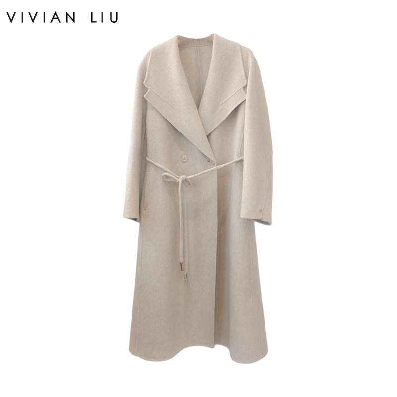 VIVIAN LIU薇薇安刘A2559317秋女装新款收腰翻领中长款大衣
