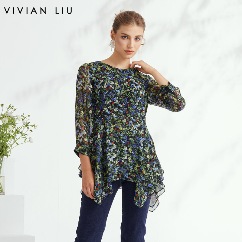 长袖上衣VIVIANLIU印花时尚修身