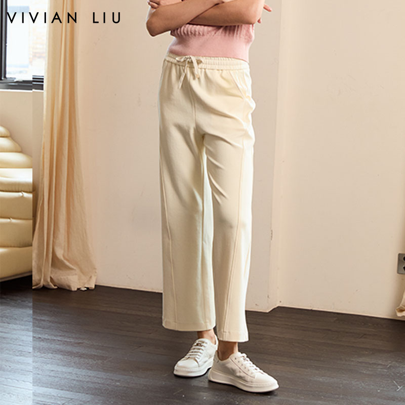 VIVIANLIU斜插兜休闲长裤