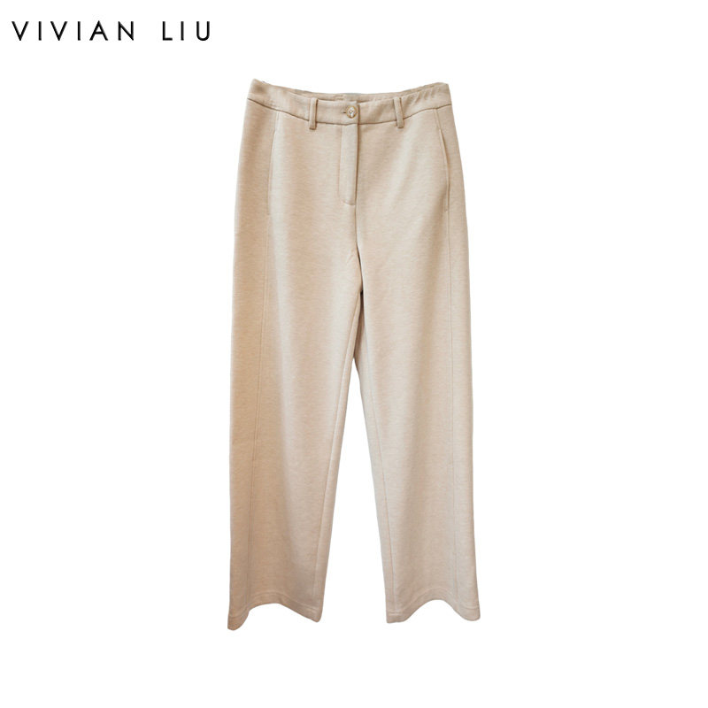 VIVIAN LIU薇薇安刘V2617502春女装新款高腰显瘦窄版直筒裤