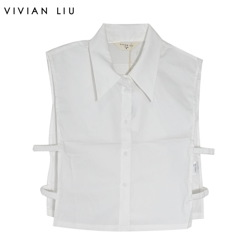 VIVIANLIU/红英尖领假领背心