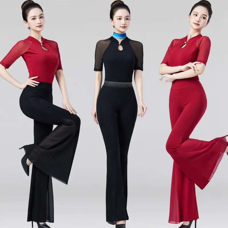 2025新款女舞蹈演出连体服套装