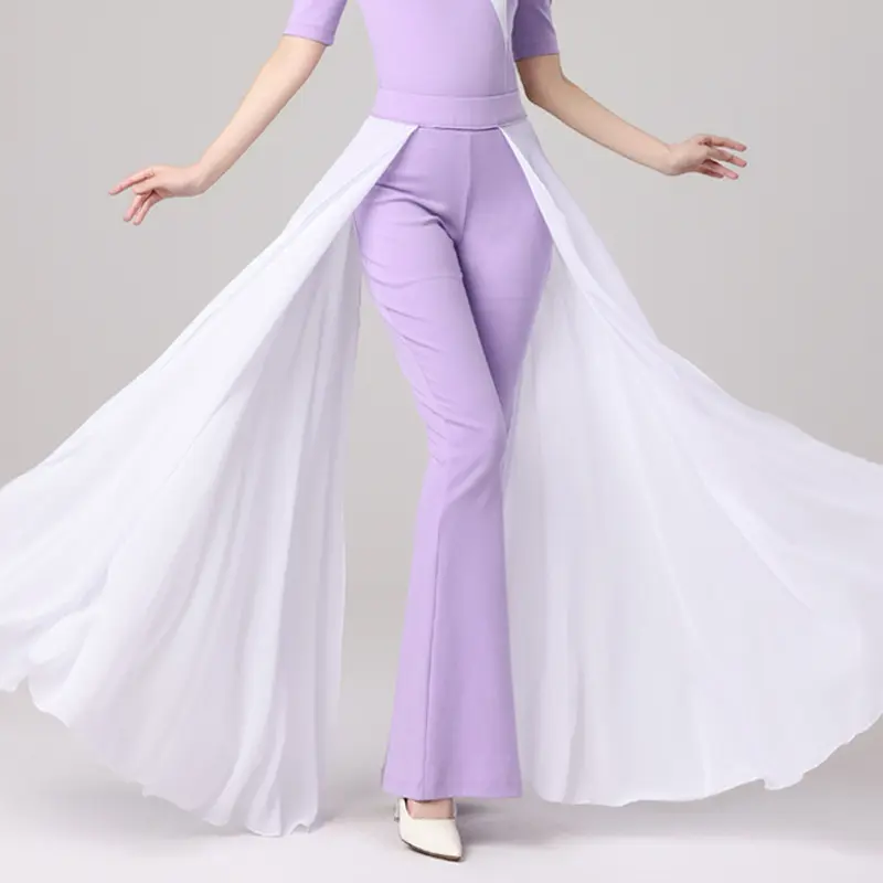 形体舞蹈服腰封烫钻现代舞腰饰模特走秀高级感飘纱礼仪训练腰纱女