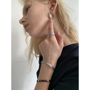 金属欧美小众设计银色麦穗戒指耳环手镯叠戴 早秋时尚 LONSLAN ACC