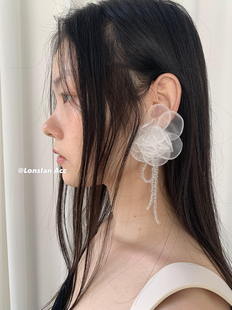 花朵流苏氛围感耳环 2024早春搭配 LONSLAN ACC