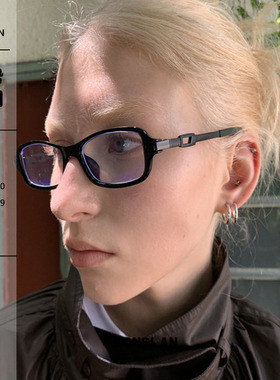 LONSLAN ACC 早秋韩版复古老钱风豹纹小方框高质感眼镜平光镜