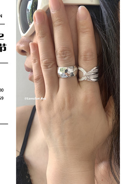 LONSLANACC俏皮蝴蝶结银戒指