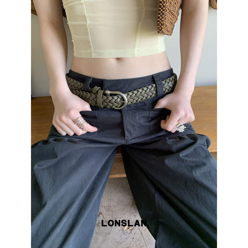 LONSLAN ACC 2026新款简约多色编织宽版百搭皮带气质腰带