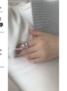 LONSLAN情侣925银小众质感戒指