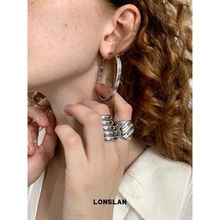 百搭日常随意大圆环卡扣质感耳环 2024搭配 男女 ACC LONSLAN