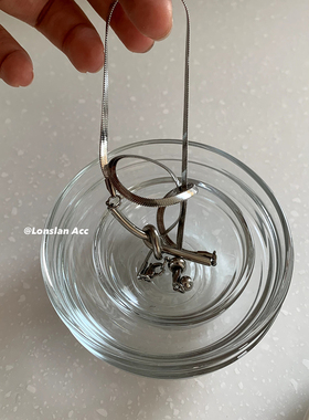 LonslanAcc扭结小众金属银颈链