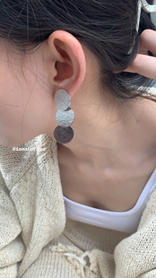 小众感设计拼接圆形吊坠式 2022 流苏质感耳环 ACC LONSLAN