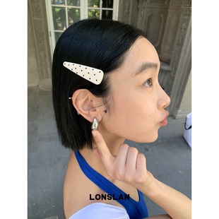 发卡 2025ss韩系可爱奶酪波点三角形鸭嘴夹时尚 LONSLAN ACC