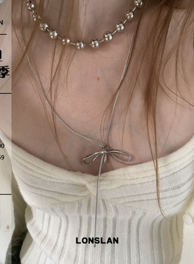 LONSLANACC拼接蝴蝶结项链