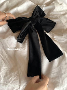 质感搭配好物 超大可爱扮嫩 黑色蝴蝶结发饰 ACC Lonslan