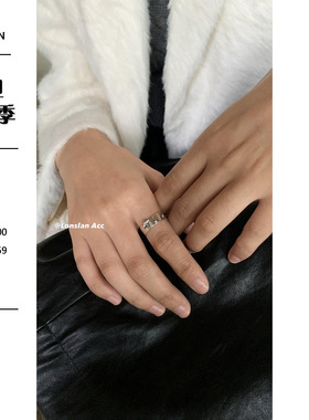 LONSLAN情侣简约方牌食指戒指