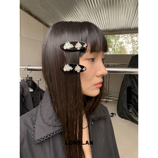 国风前额碎发夹椭圆黑色刘海夹 2025ss新中式 LONSLAN ACC