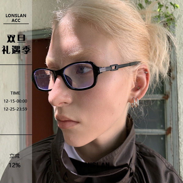 LONSLAN ACC 早秋韩版复古老钱风豹纹小方框高质感眼镜平光镜