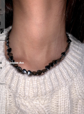 LONSLANACC银灰色拼接项链