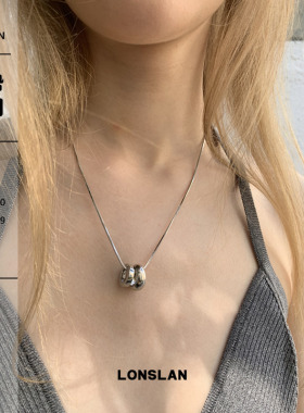 LONSLAN ACC 春夏气质菱格双环扣百搭锁骨链简约项链
