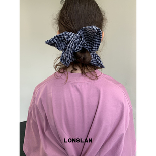 学院风格 2025ss个性 纹方形发圈简约头饰头绳 ACC LONSLAN