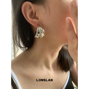 配饰 2025ss气质夸张大圈圈交错耳环ins时尚 LONSLAN ACC
