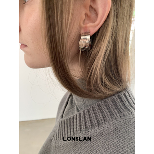LONSLAN C秋冬简约气质金属不规则叠层线条耳环 ACC