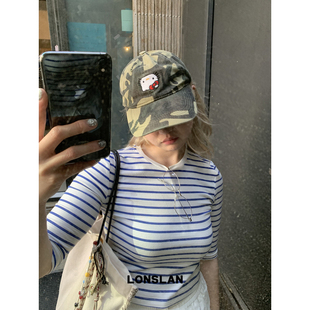 棒球帽kt可爱遮阳帽 2025ss小众设计迷彩时尚 LONSLAN ACC