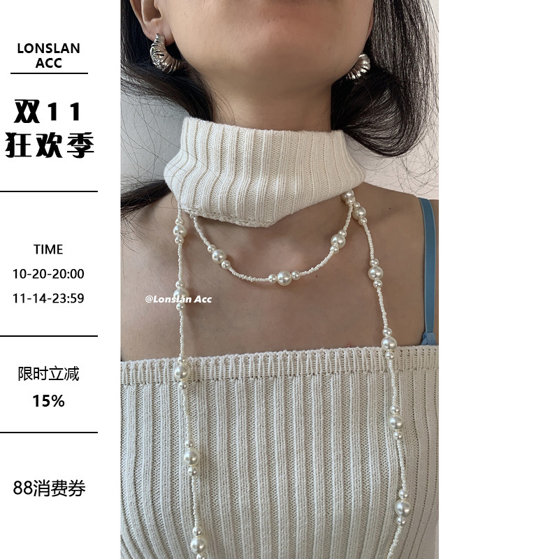 LONSLANACC珍珠复古叠层项链
