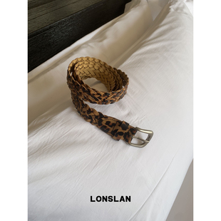 设计感帅气豹纹编织皮带窄版 2025ss 腰带 ACC LONSLAN