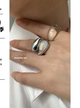LonslanAcc小众设计叠层金属戒指