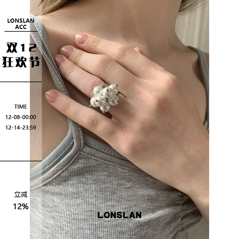 LONSLAN ACC 2025ss多颗串珠重工设计气质戒指