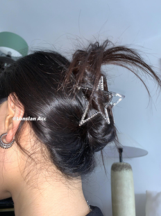 LONSLAN 星星可爱俏皮金属质感立体局部夹抓夹发夹 ACC