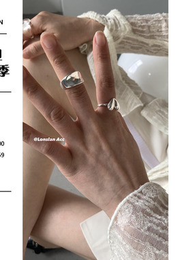 LONSLAN爱心少女质感戒指组合