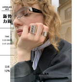 叠戴百搭戒指夸张碎银子指环 春夏简约宽版 LONSLAN ACC