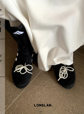 LONSLANACC珍珠蝴蝶结挂饰鞋扣