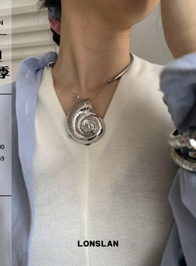 时髦造型质感吊坠项链